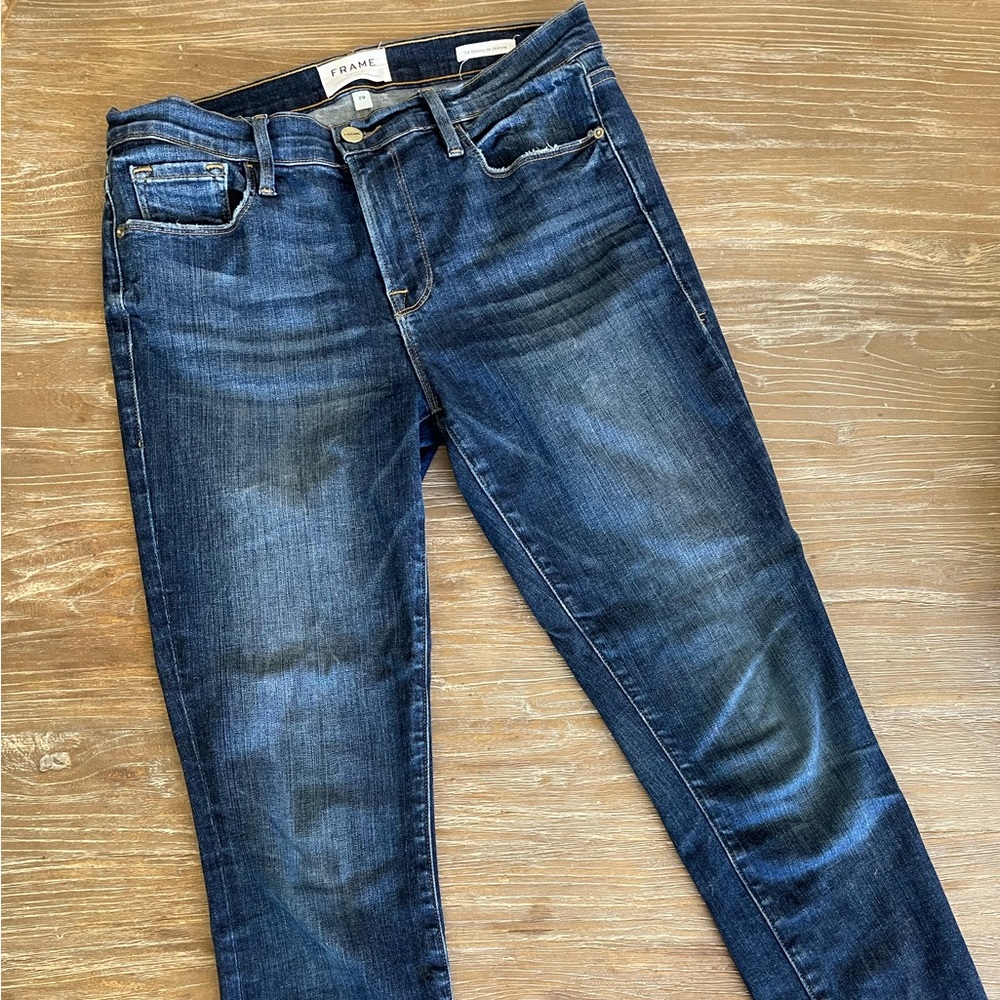 Frame Denim Le Skinny de Jeanne Size 29 Ankle Fray